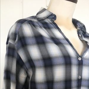 Vince plaid shirt with rolled sleeves